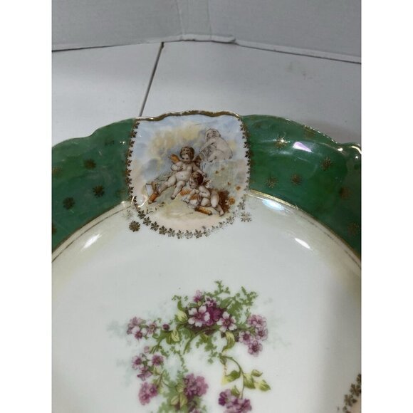 Rare Vintage Victoria Carlsbad Made in Austria Porcelain Gold Trim Serving Bowl - Picture 5 of 8